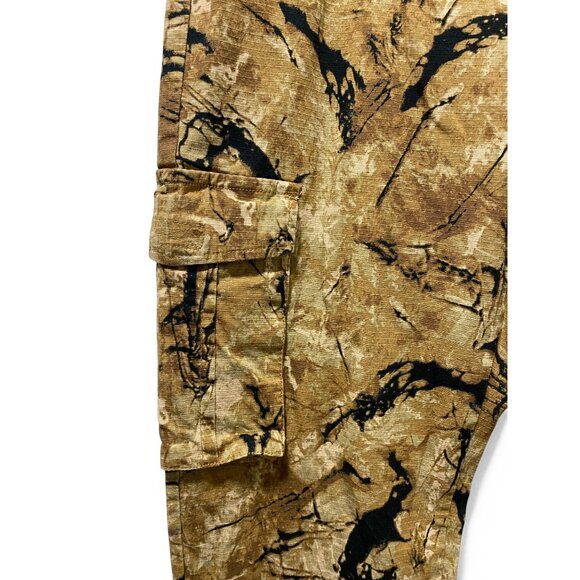 Forever 21 Men Brown Cotton Regular Fit Printed Cargo Joggers Size 33 - Picture 2 of 11